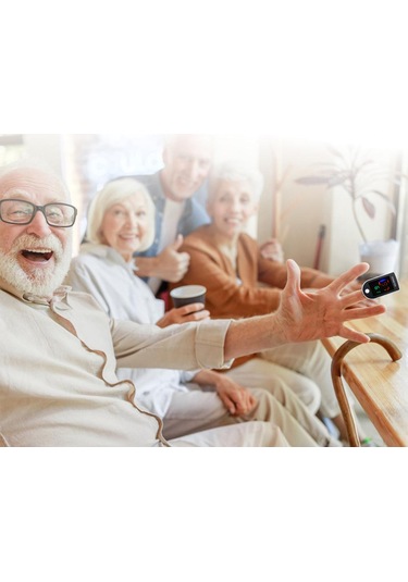 Vkemall Pulse Oksimetre 1.4 İnç 4 Renkli Led Dijital Nabız Oksimetresi Parmak Klipsli Oksimetre Kan Oksi Siyah Ve Beyaz