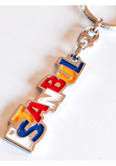 Moncuk Design Metal Üzerine Renkli İstanbul Yazan Metal Anahtarlık