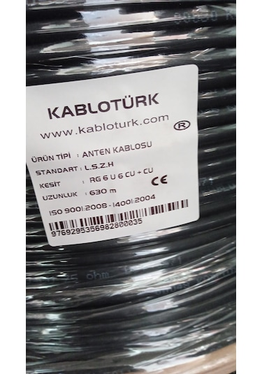 Tam Bakır H.free Rg6 U6 Cu/cu Anten Kablosu 630 Metre