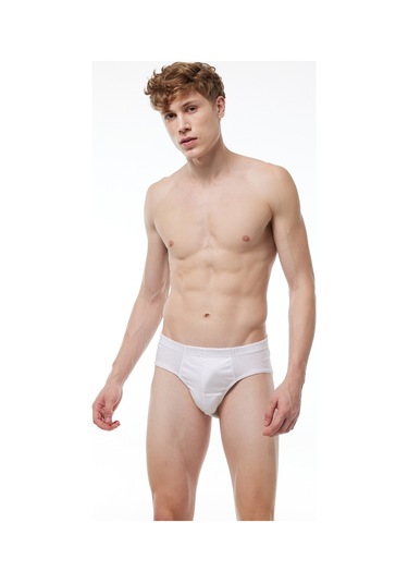 Malabadi Erkek Beyaz 4 Lü Paket %100 Pamuk Slip Külot 001-e Beyaz