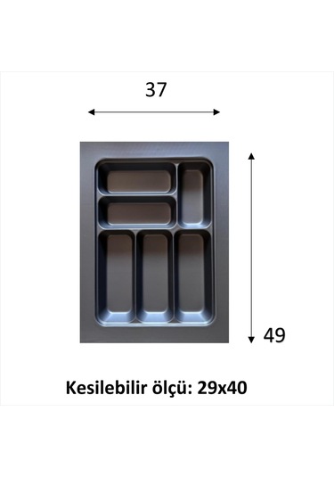 37x49 Cm Kesilebilir 6 Gözlü Çekmece İçi Kaşıklık