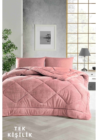 Ely Parker Yumuşak Tek Kişilik Renkli Yorgan Wellsoft Çift Taraflı 155x215