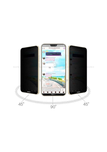 Butam Bilişim Huawei P20 Pro Uyumlu New 5d Privacy Temperli Ekran Koruyucu