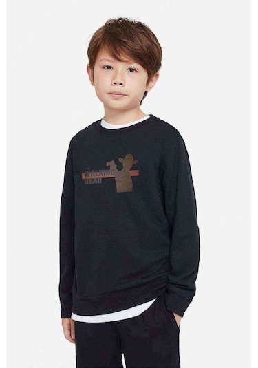 Walkıng Dead Baskılı Unisex Çocuk Siyah Sweatshirt (534640410)