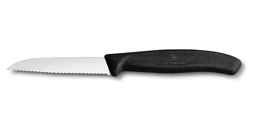 Victorinox 3 Lü Set Domates Soyacağı - 10 Cm Düz 8 Cm Tırtıklı Sebze Meyve Bıçağı Siyah