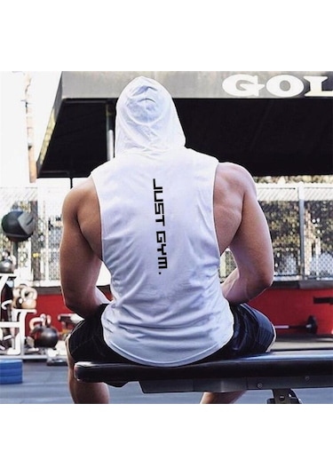 Kırmızı Muscleguys Yeni Moda Spor Pamuk Kolsuz Gömlek Erkek Spor Salonu Kapüşonlular Tank Top Erkekler Spor Gömlek Vücut Geliştirme Atlet Egzersiz Yelek Erkekler Kırmızı