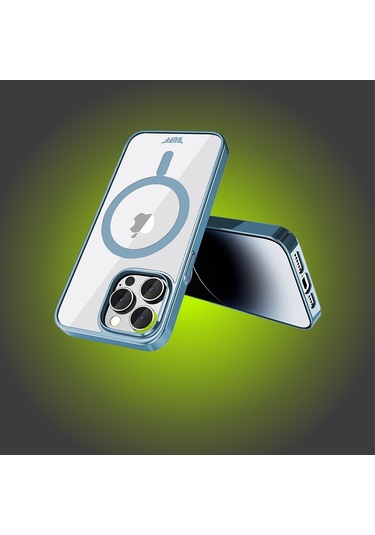 Iphone Uyumlu  14 Pro Max Kılıf Magsafe Özellikli Titanyum Seri Silikon Kapak