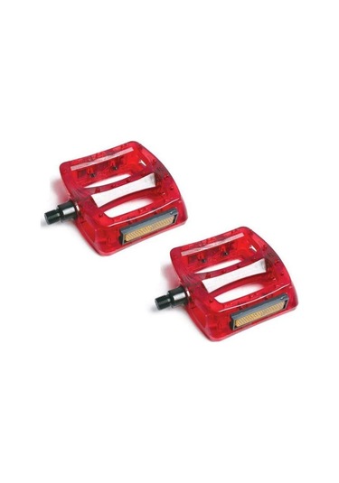 Neco Wp601 Geniş Mtb Bmx Platform Pedal 110 X 100 Mm 415 Gram Transparan Kırmızı