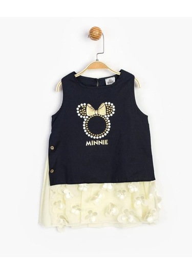 Minnie Mouse Kız Çocuk Lacivert Tül Etek Elbise Mn15634 Lacivert