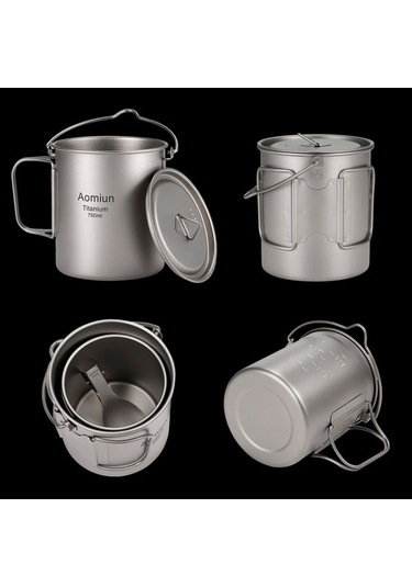 Dancemonkey Aomiun 750ml Titanyum Su Bardağı - Kapaklı, Katlanır Saplı, Kamp Ve Piknik İçin Çok Renkli