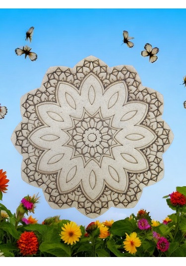 Mandala , 20 Cm 2'li Ahşap Hobi Boyama Setleri Model 4