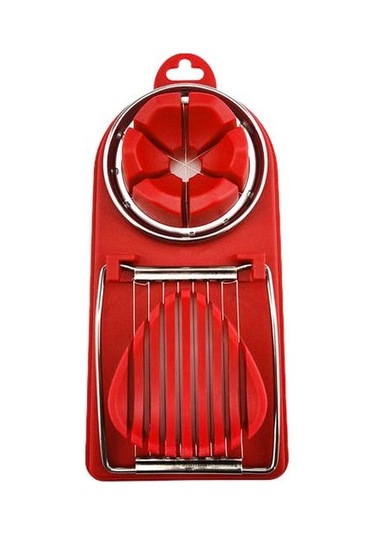 Kırmızı 3'ü 1 Arada Yumurta Dilimleme Kesici Asılı Delikli Gıda Sınıfı Bpa Ayrılabilir Kesme Tel Dilimleme Mutfak Malzemeleri Kırmızı