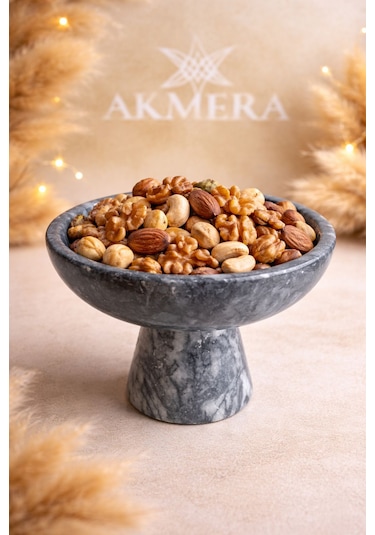 Akmera Home Mermer Ayaklı Sunumluk Gri