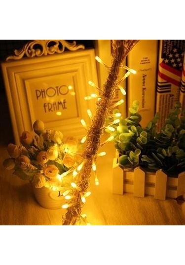 10 Metre 100 Ledli 8 Fonksiyonlu Dekoratif Lambader Sarı Lamba - P93yt2569syu Sarı