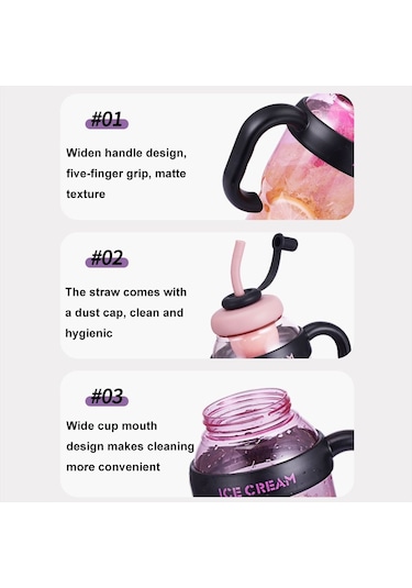 Cbtx 1200 Ml Büyük Kapasiteli Şanslı Göbek Fincan El Taşınabilir Saman Bardak Çay Drenajlı Lale Kahve