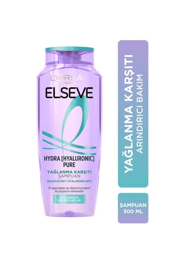 ELSEVE Hydra Pure Salisilik Asit içeren Yağlanma Karşıtı Nemlendirici Şampuan 3'lü Set