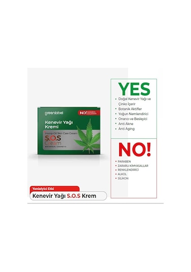 Greenlabel Kenevir Yağı S.o.s Krem 50 ML