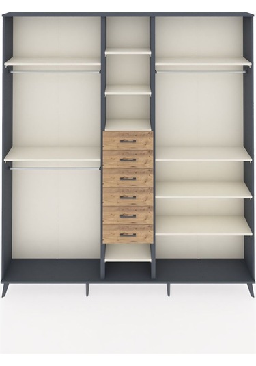 Arges Dolap 10 Raflı 6 Çekmeceli 3 Askılı 220x30x243 Antrasit-aytaşı/çam Aytası/atlas Çam Arges Dolap 10 Raflı 6 Çekmeceli 3 Askılı 220x30x243 Antrasit-aytaşı/çam Aytası/atlas Çam
