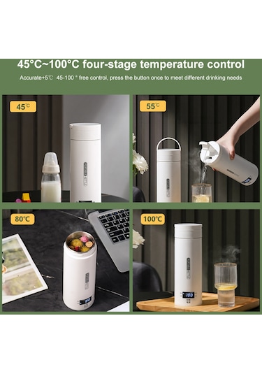 300w 500ml Elektrikli Isıtma Su Kupası Akıllı Kaynatma Su Isıtıcı Sıcaklık Kontrolü Ket İkindi, Özellik: Sus316 Ab Fiş