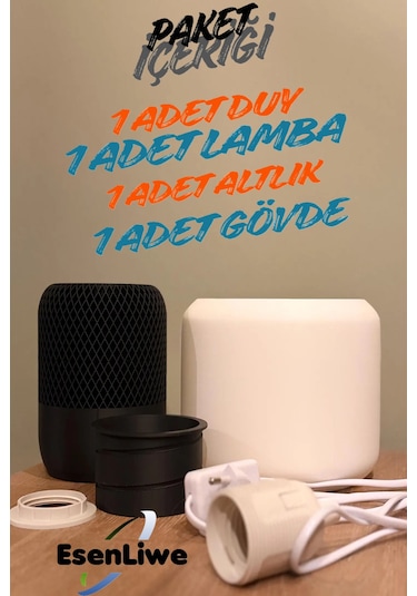 Modern Tasarım Led Masa Lambası Işık Siyah Gövde Ve Soft Beyaz Işık