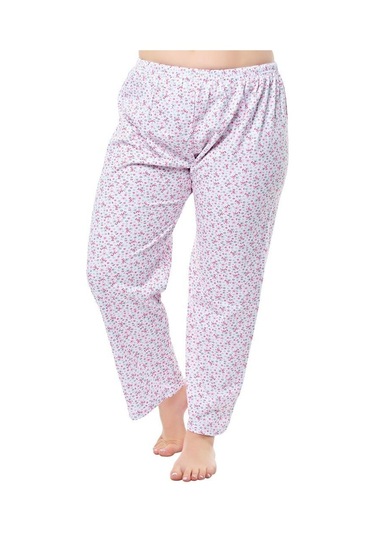 Seher Yıldız Bayan Desenli Uzun Pijama Altı Anne Pijama Altı 020 Çok Renkli