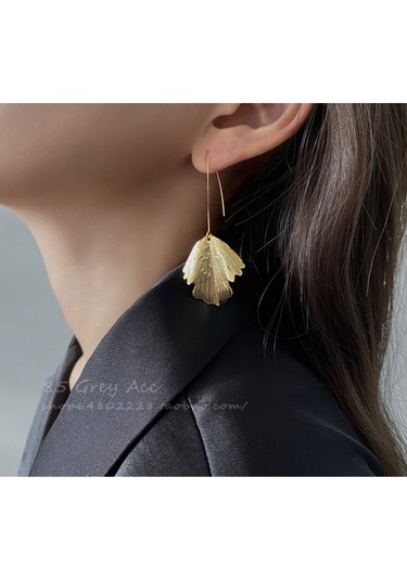 Moveevo Altın Kaplama Bakır Yapımı Orman Yaprağı Modeli Küçük Toprak Gümüşlük Uzunluk: 7 Cm Gold