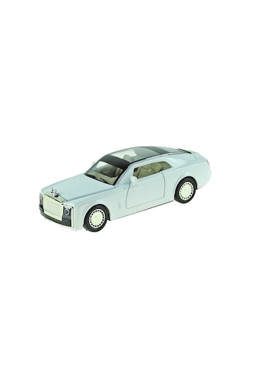 Çek Bırak Işıklı Sesli Oyuncak Metal Araba Phantom 13 Cm Beyaz