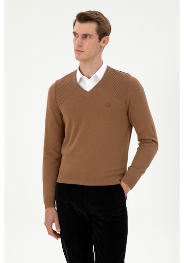 U.s. Polo Assn. Erkek Haki Melanj Kazak /triko 50297063-vr125 Haki Melanj