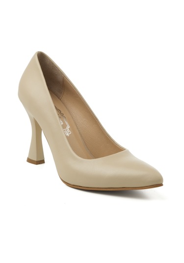 Topuklu/ Stiletto Kadın Rc-4002 Deriden Krem Krem