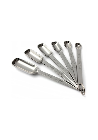 Sones 6'sı 1 Arada Kare Başlı Paslanmaz Çelik Ölçüm Kaşığı Seti Basit Kavrulmuş Kahve Ölçüm Kaşığı