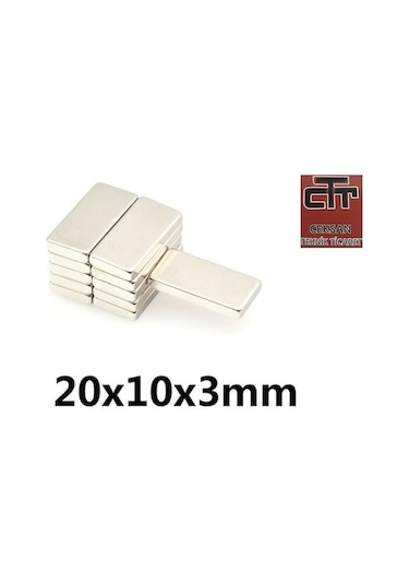 Neodyum Mıknatıs 20X10X3Mm 1-4-8-10-20 Adet Güçlü Mıknatıs