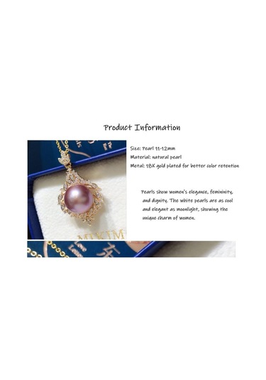 Lüks Doğal Büyük Parçacık Mor Inci Kolye Kolye Basitlik Zarif Atmosfer Klavikula Zinciri Moda Tüm Maç Altın - Beyaz