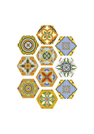 Geekyou 10 Adet 20x23 Cm Pvc Zemin Sticker - Kolay Yapıştır & Çıkar, Geleneksel Desenler, Ev Dekorasyonu Yenileme Diğer