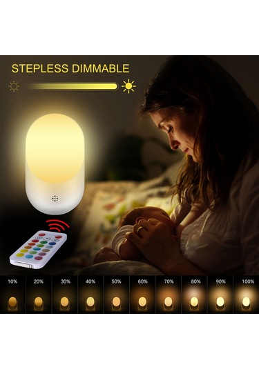 Maiyame Eu Plug Rgb Led Gece Lambası 1w - 16 Renk, Sürekli Parlaklık Ayarlaması, 4 Dinamik Mod Ve Hafıza Özelliği İle Bebek Odası Ambiyans Işığından 1 Adet Diğer