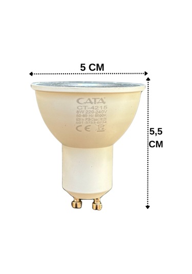 1 Adet Cata 8w 50w 6500k Beyaz Işık Gu10 Duylu Led Spot Ampul Tekli Beyaz Işık Gu10 Led Ampul