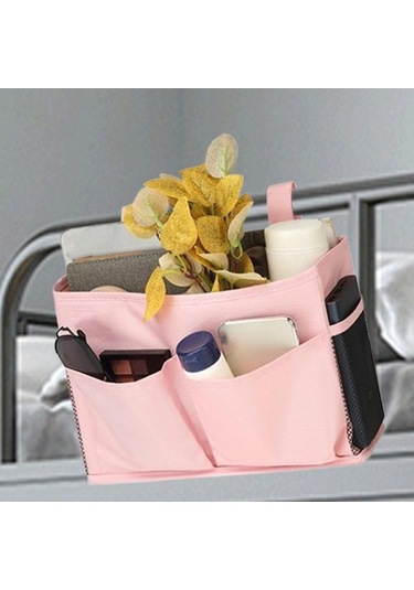Trendooze Kitap İçin Başucu Caddy Asılı Yatak Düzenleyici Hafif Pembe Pembe