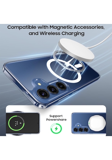 Samsung Uyumlu Galaxy A26 Kılıf Magsafe Özellikli Şeffaf Silikon Kapak Şeffaf