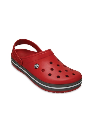 Crocs Kırmızı Unisex Crocband Kenarı Siyah Çizgili Terlik Kırmızı