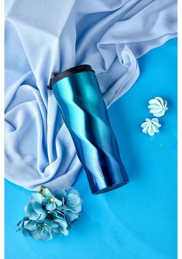 0.50 Lt Colorstay Twist Paslanmaz Çelik Termos Kamp Ofis Piknik Termosu Mavi