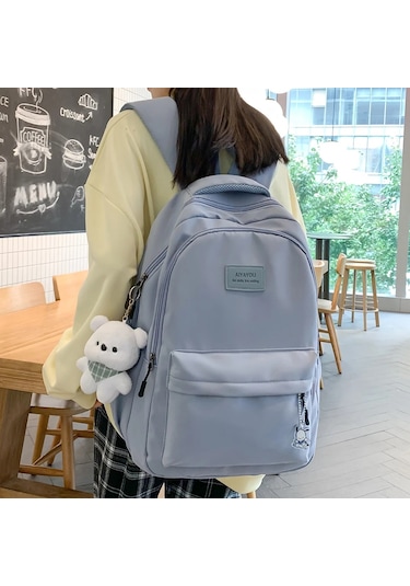 Vktech5'li Set Kawaii Kız Sırt Çantası - Okul, Seyahat Ve Kitap Taşıma Çantasıkırmızı Kirmizi