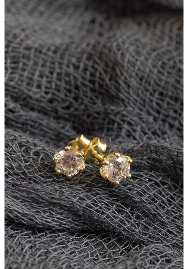 Moom Mücevherat Kadın Tek Taş Küpe 14 Ayar Altın N11.15607