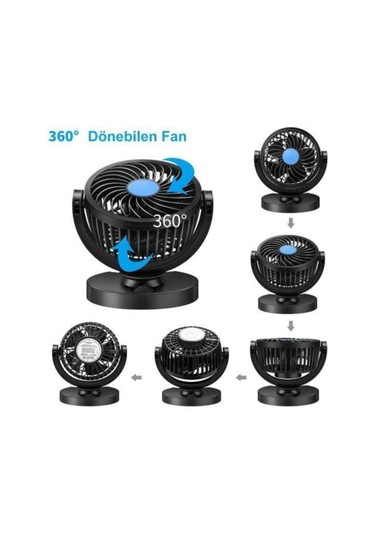 Araç İçi 360 Derece Dönebilen Soğutucu Araç Vantilatör 12v Çakmak