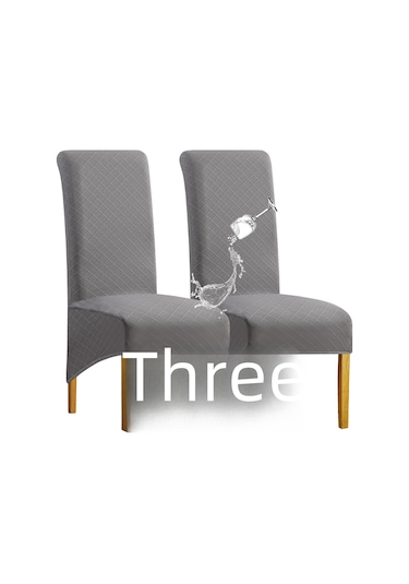 Gajeena Geniş Boyutlu Su Geçirmez Lastikli Sandalye Örtüsü - Otel & Banket İçin Dayanıklı Paspas Desenli Koltuk Kılıfı Açık Gri DiğER