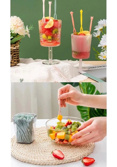 Plastik Cin / Cips / Meyve / Baklava / Sunum Çatalı 1000 Adet Çok Renkli