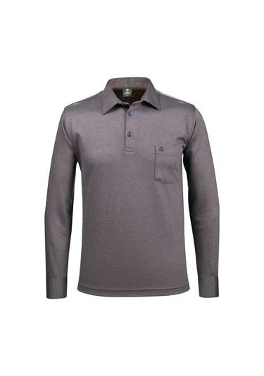 Çizgi Triko Erkek Gömlek Yaka Kol Manşetli Cepli Sweat 4249 Lacivert Lacivert