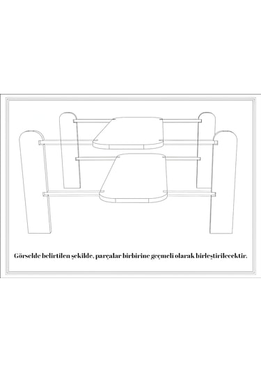 Şık Ve Kullanışlı Beyaz Düz Salon Orta Sehpası 80 30 47 Beyaz