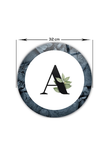 Decorita Cam Kesme Tahtası - Cam Kesme Tablası - Harfli Tasarım A Çap 32 CM