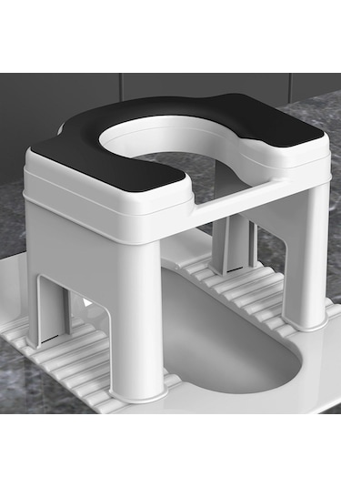 Suntek Tuvalet Taburesi Taşınabilir Kaymaz 26,5cm-beyaz-siyah