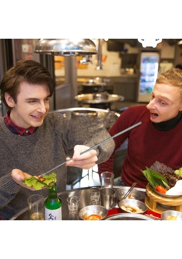 Paslanmaz Çelik Uzatılabilir Uzun Saplı Çatal Uzatılabilir Teleskopik Çatal Yemek Çatalı Gümüş