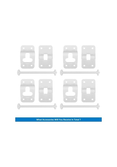 Fastbuy 4 Takım 6 Inç T Tarzı Abs Kapı Mandalı Kilit, Rv Römorku Kapı Tutucu Beyaz